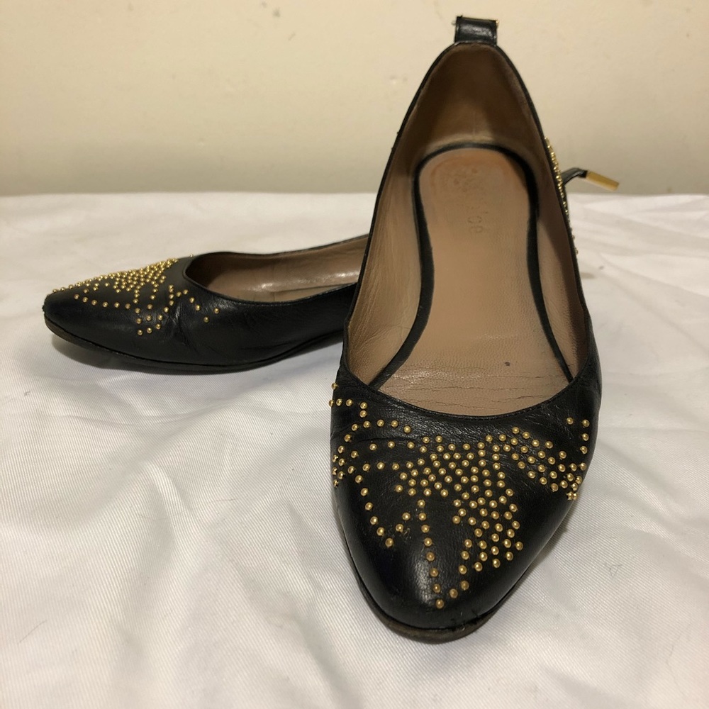 Authentic Chloe Susanna Stud Ballet Flats Black